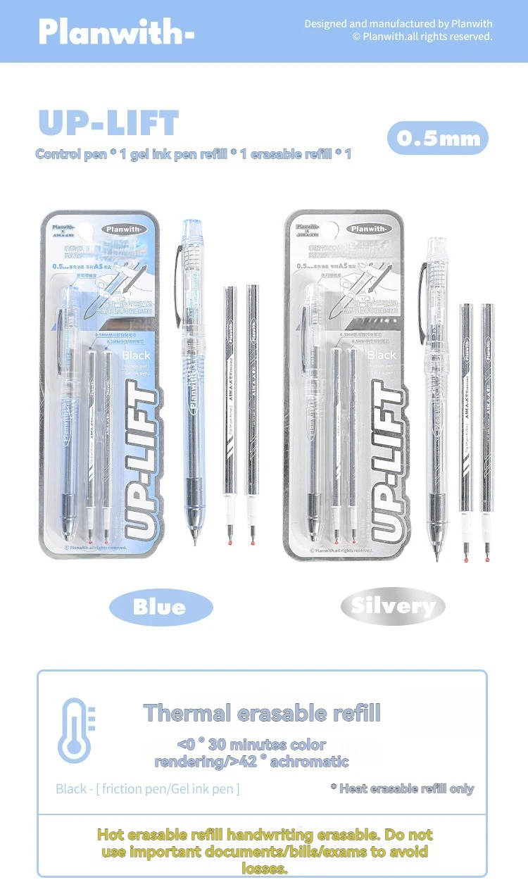 Control Tira Pen Einfaches Kreatives Hochwertiges Gelstift-Kombiset mit 0,5mm Hitzeradierbaren Nachfüllungen – Detail 2