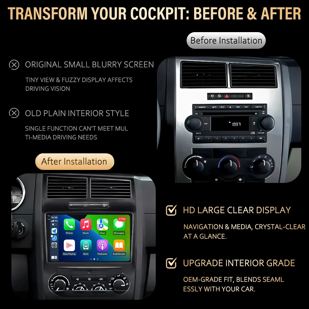 Car Radio Carplay For Dodge Charger LX 2005 - 2010 Dodge Magnum 2 2003 - 2007 Navigation GPS Android Auto Stereo 4G Wifi DSP