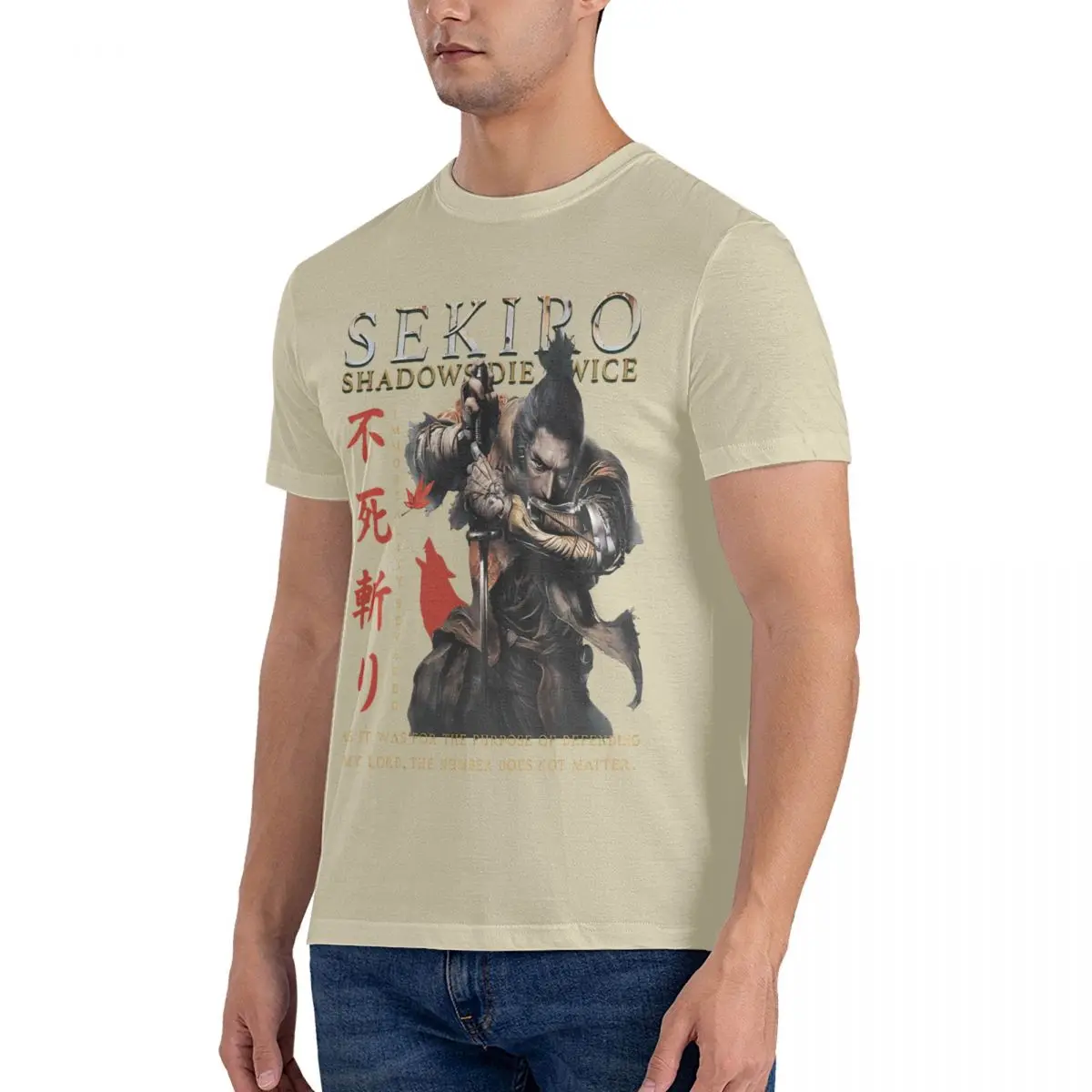 Men's T-Shirts Groovy Amazing 100% Cotton Tee Shirt Short Sleeve Sekiro Shadows Die Twice T Shirt Round Neck Clothing Graphic