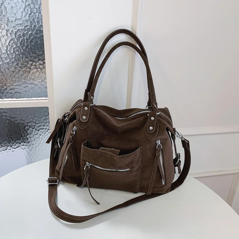 

Vintage Large Capacity Tote Bag For Women Retro Top Handle Work Purse Elegant Commute Shoulder Bag Ladies Cas. Handbag Underarm
