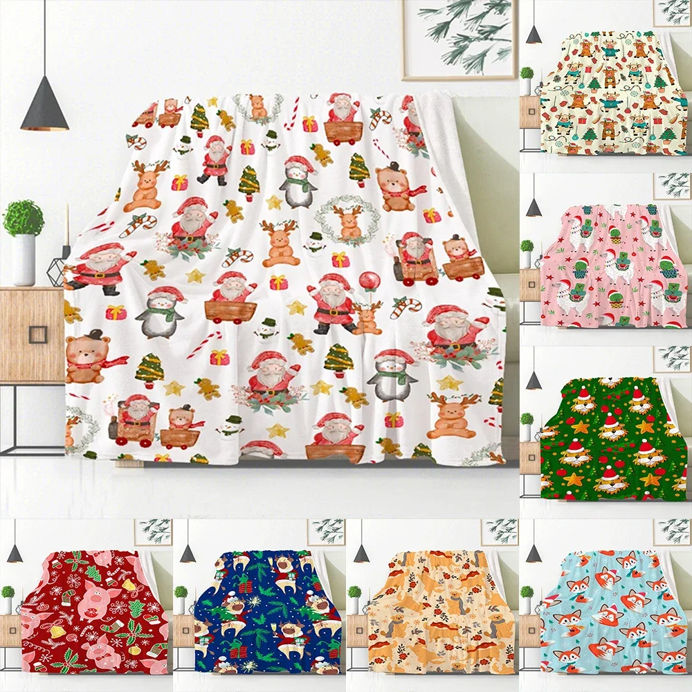 Christmas Magic Blankets Festive Flannel Prints for Cozy Holidays New Year Home Decoration or Gift