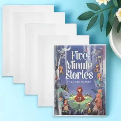 Cubierta de libro transparente, cubierta de libro impermeable reutilizable para libro de texto, funda protectora transparente de 16K para uso escolar, 5 uds.