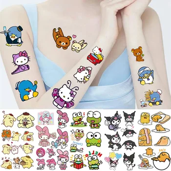 10pcs sanrio חדש kuromi שלום קיטי קעקוע זמני מדבקת קריקטורה myomanoroll קעקוע מזויף לילדים מתנה ליום הולדת צעצוע מתנה