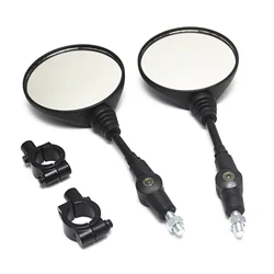 Universal Motorcycle Scooter Aluminum Alloy Handlebar Collapsible Round Shape Rearview Side Mirror Base Modified Accessories