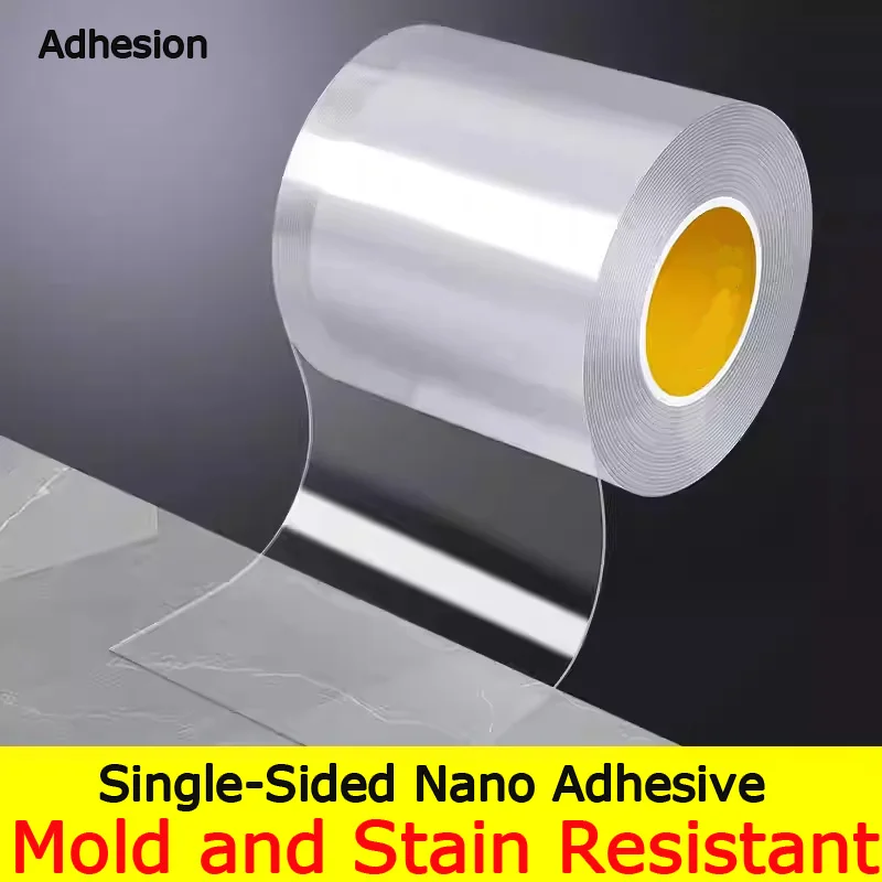 Single-Sided Transparent Tape for Kitchen, Anti-Mold and Seam-Sealing, Non-Marking, Scratch-Resistant, Windproof Window with Hig