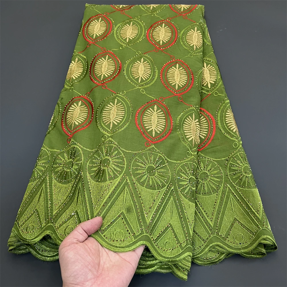 2024High Quality African Nigerian Latest Tulle Lace Fabric With Embroidery Sewing Guipure Prom Dresses cotton Sequins 5Yards