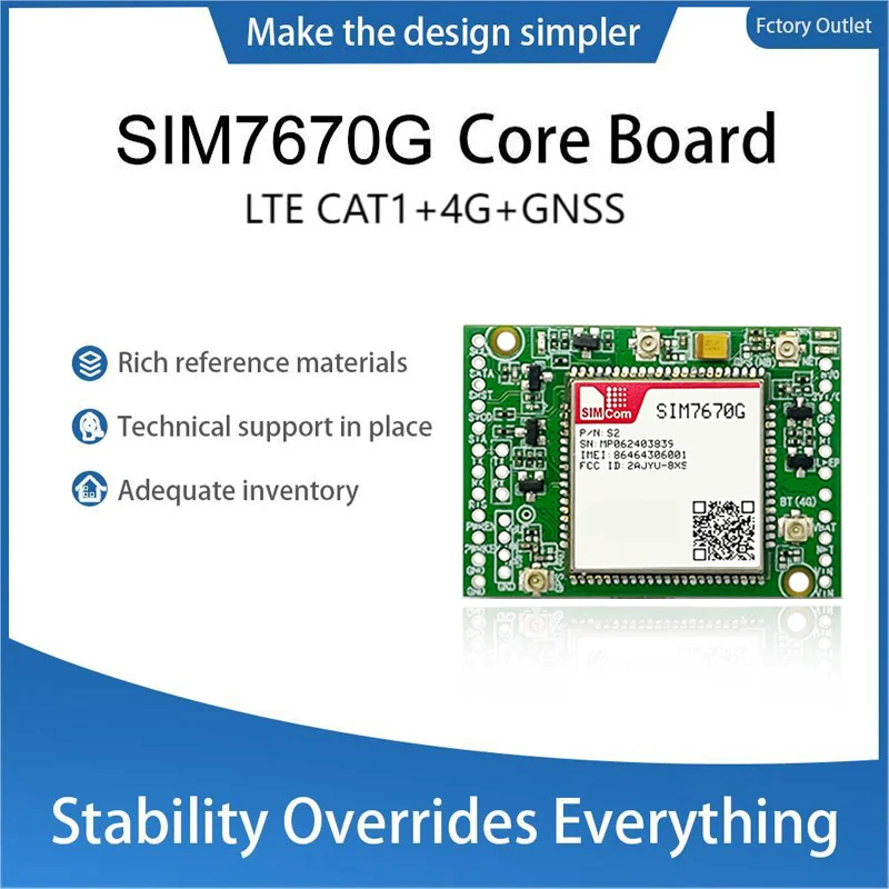 SIMCOM SIM7670G SIM7670G-LNGV Double-row Needle Core Board Qualcomm Chip 4G LTE CAT1 Module Global Band Modem Board with Antenna