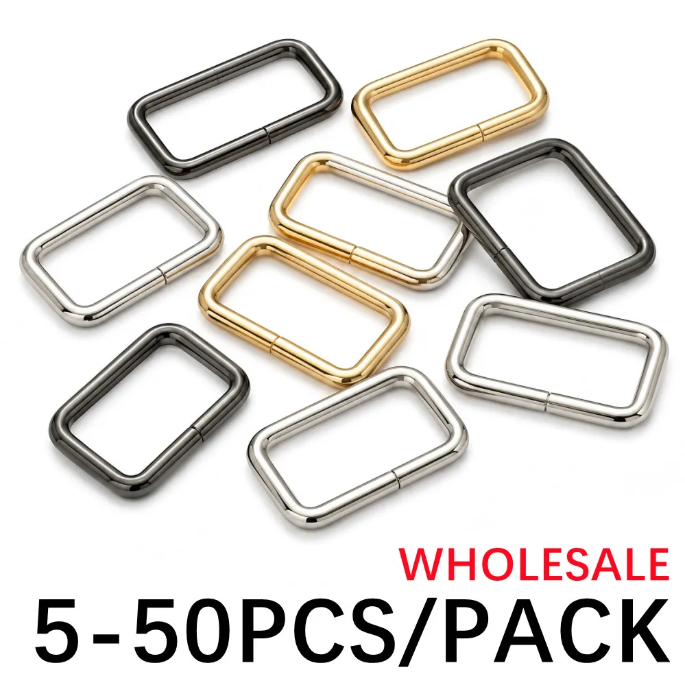 50/5pcs Metal Thickened Leather Bag Backpack Strap Belt Webbing Dog Collar Chain Rectangle Square O D Ring Loop Buckle wholesale