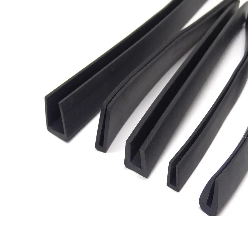 1m em forma de u tira de vedação de borracha borda escudo encloser vinculado para vidro metal painel de madeira placa porta armário protetor pára-choques