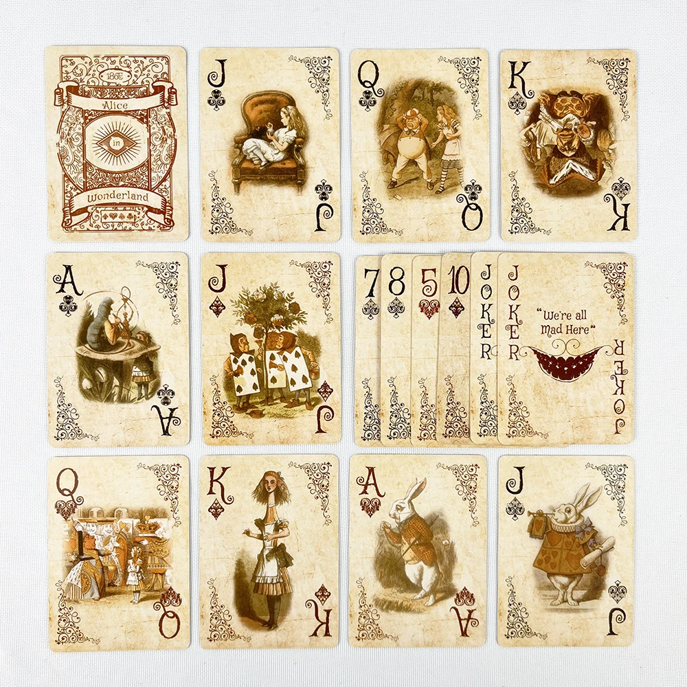 Vintage Style Playing Cards Alice in Game Poker Playing Cards Deck Board Games Retro Poker Set Magic Novelty Present Pokers