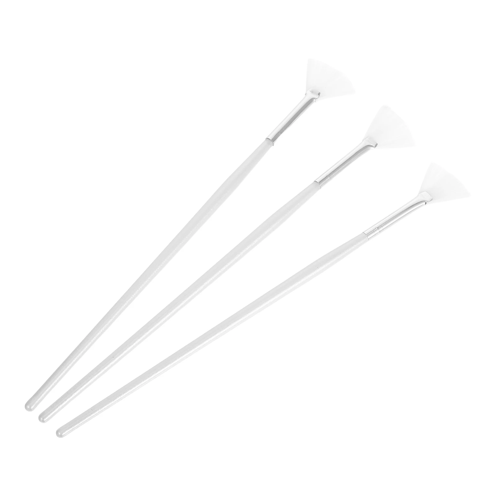 

3 Pcs Brush for Face Gel Applicator Fan Shape Soft Fiber Skin Fan Shape Mask Brushes Care DIY Wooden Handle Travel