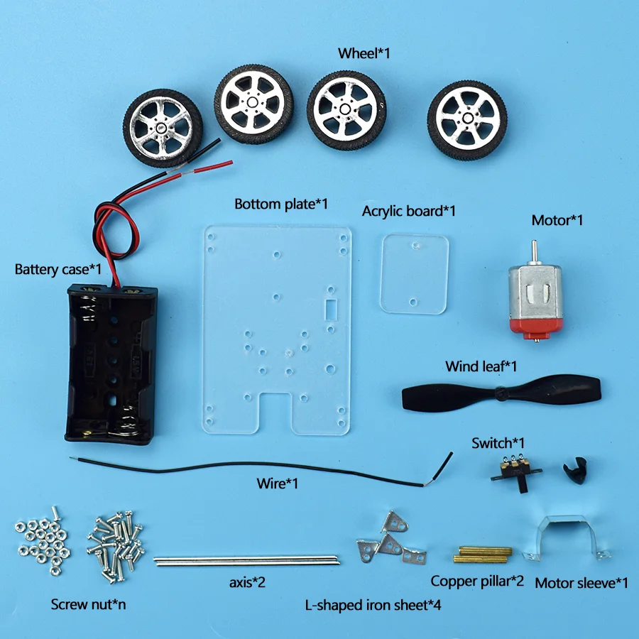 DIY Electronic Power Car Technology Science Experiment Kit Learning Physics Toy STEM Kit Educational Toys for Children 8 Years