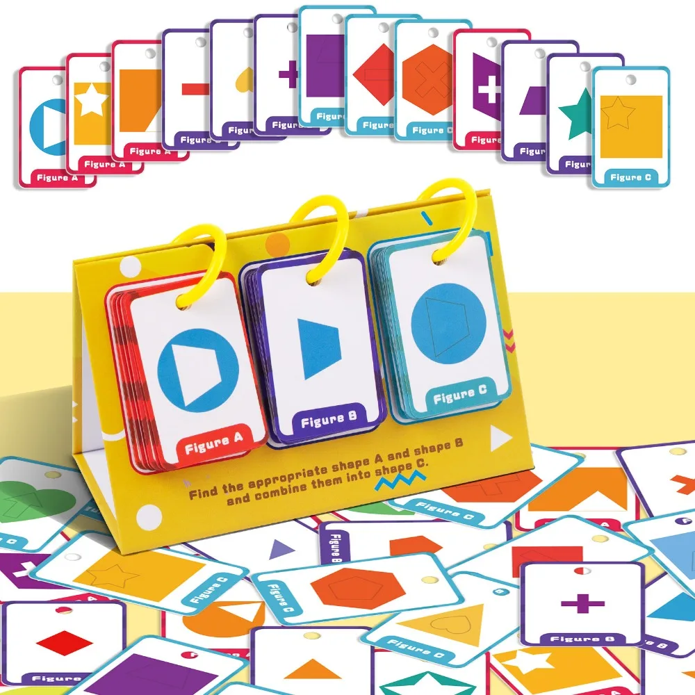 Hot 60 Graphic Combination Desktop Educational Cards Color Enlightenment Cognition Parent Child Interactive Fun Useful