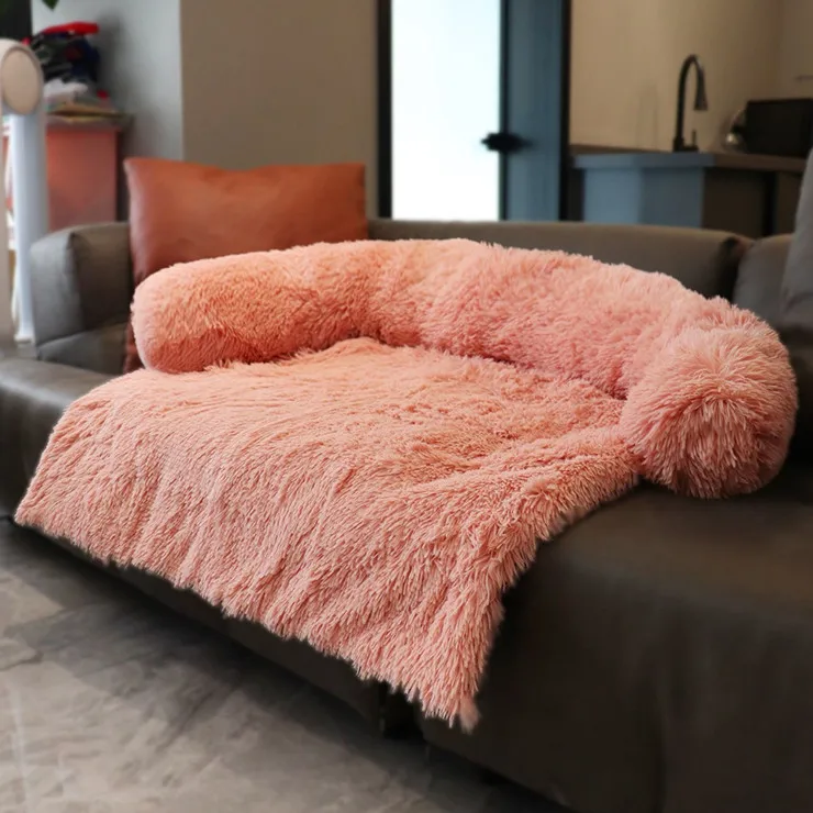 Hot Removable Zipper Long Plush Soft SOFA Dog Bed Wholesale Cushion Modern Couch Dog Bed