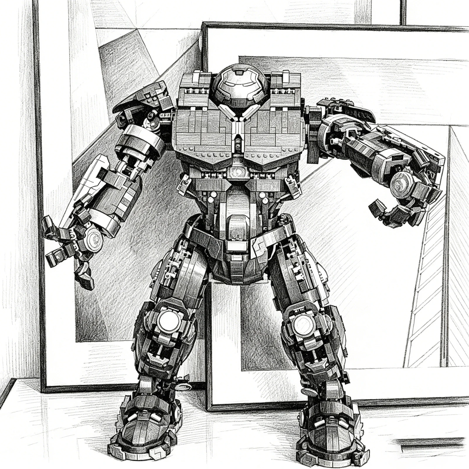 2026 New Arrival In Stock 4049 Pieces Large Red Heavy Mecha Building Bricks Kit Adult Assemble Model Oversized 52cm High Detail Robot Ornament Home Display Decor Birthday Holiday Gift For Hobby Collectors view 5