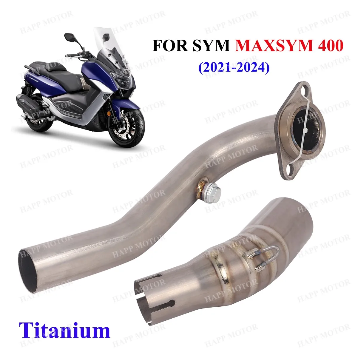 

Titanium 51MM Pipe For SYM MAXSYM400 MAXSYM400i Motorcycle Exhaust Escape Front Middle Link Pipe MAXSYM400 Exhaust