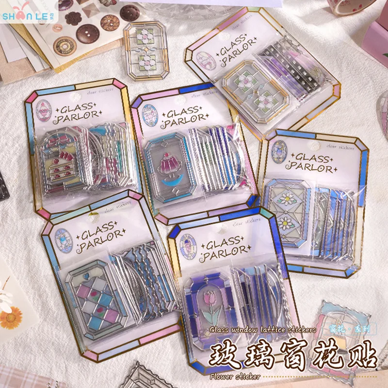 

Набор из 6 3D-наклеек на прозрачное стекло: милые DIY-стикеры для декора мобильных телефонов, канцелярские товары для студентов и рукоделия