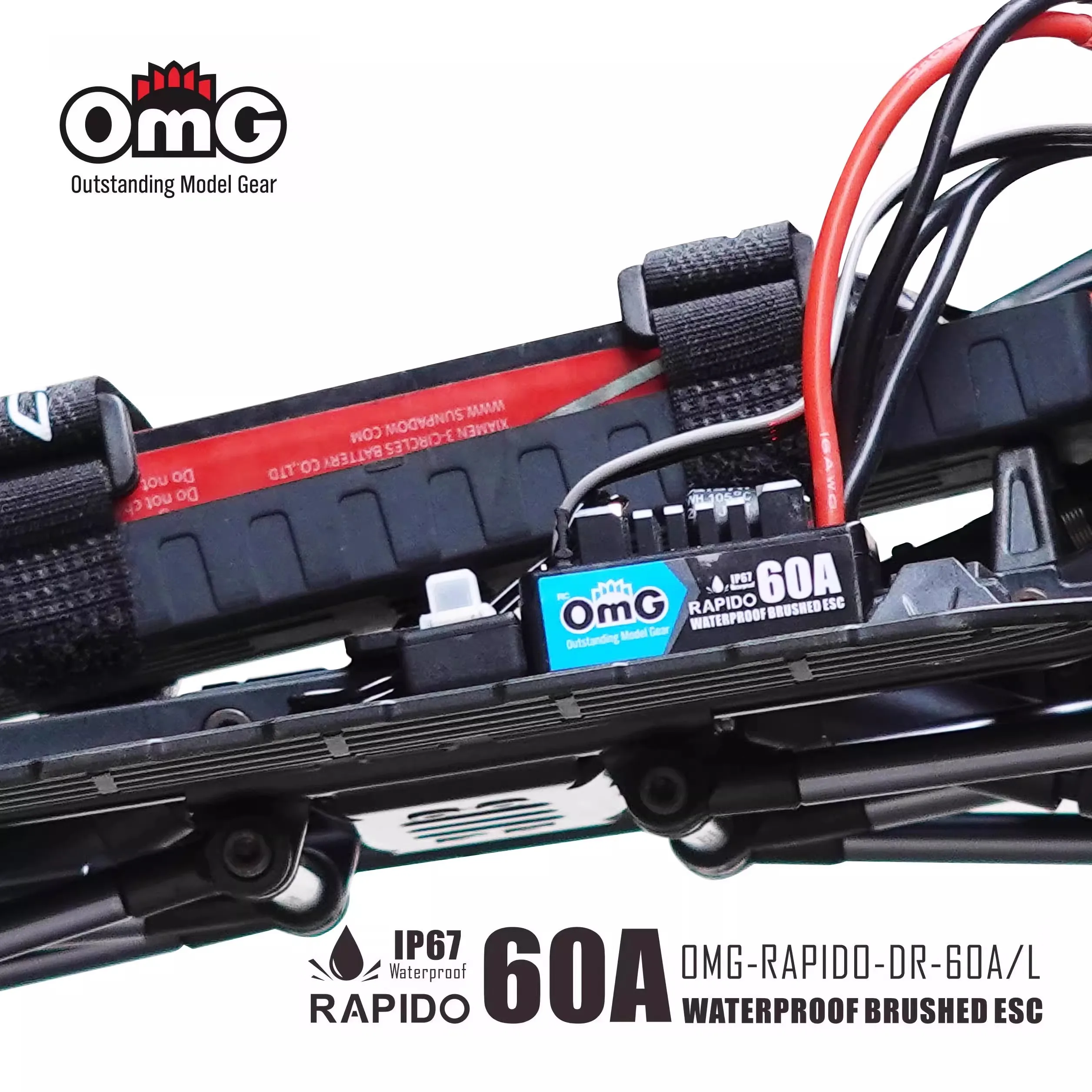 RC RAPIDO anti foaming water 60A with brushed electric adjustment 2-3S 6V3A switch voltage stabilization mode automatic throttle