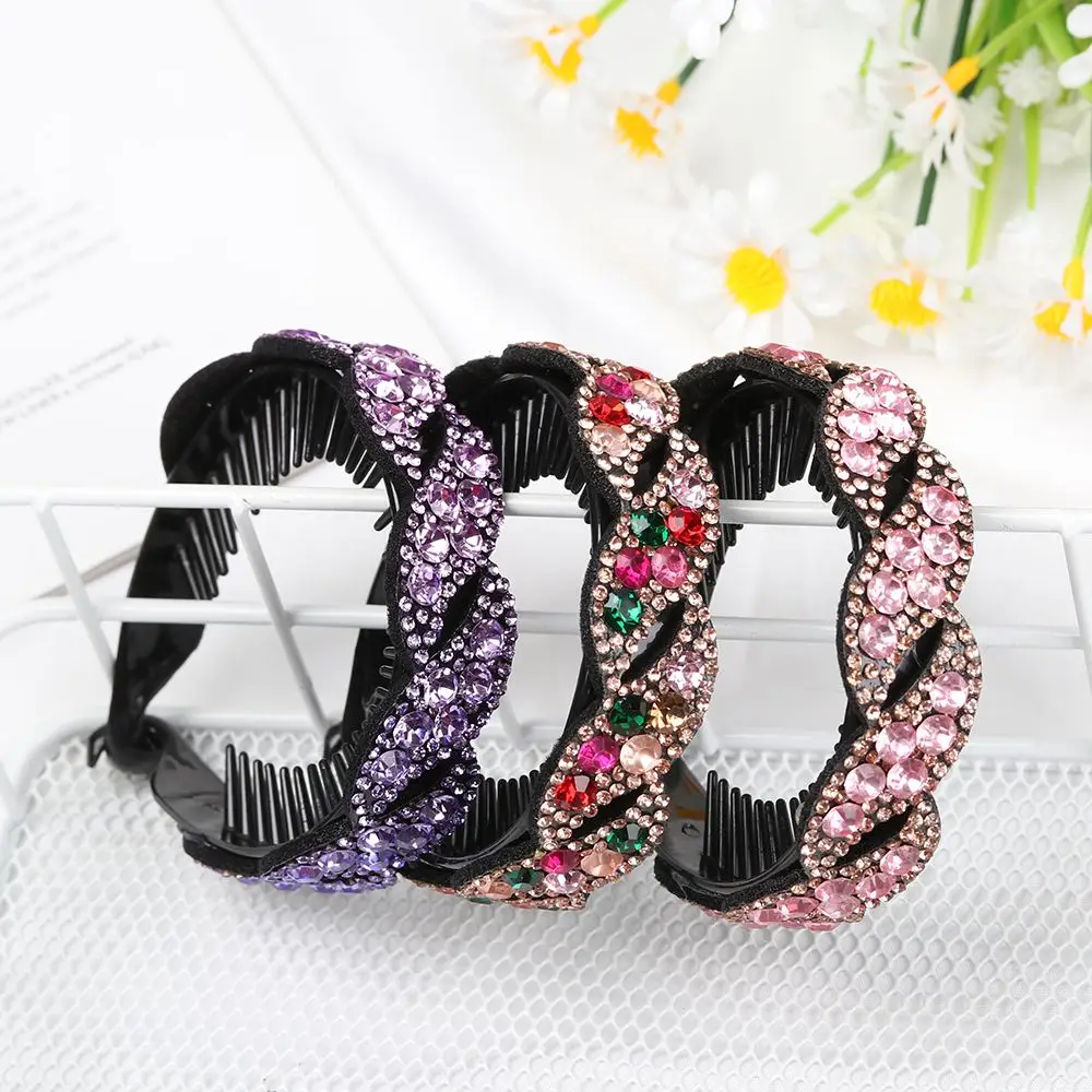 Rhinestone Hair Accessories Ponytail Holder Crystal Hair Claw Headwear Bun Hairpin HairClips