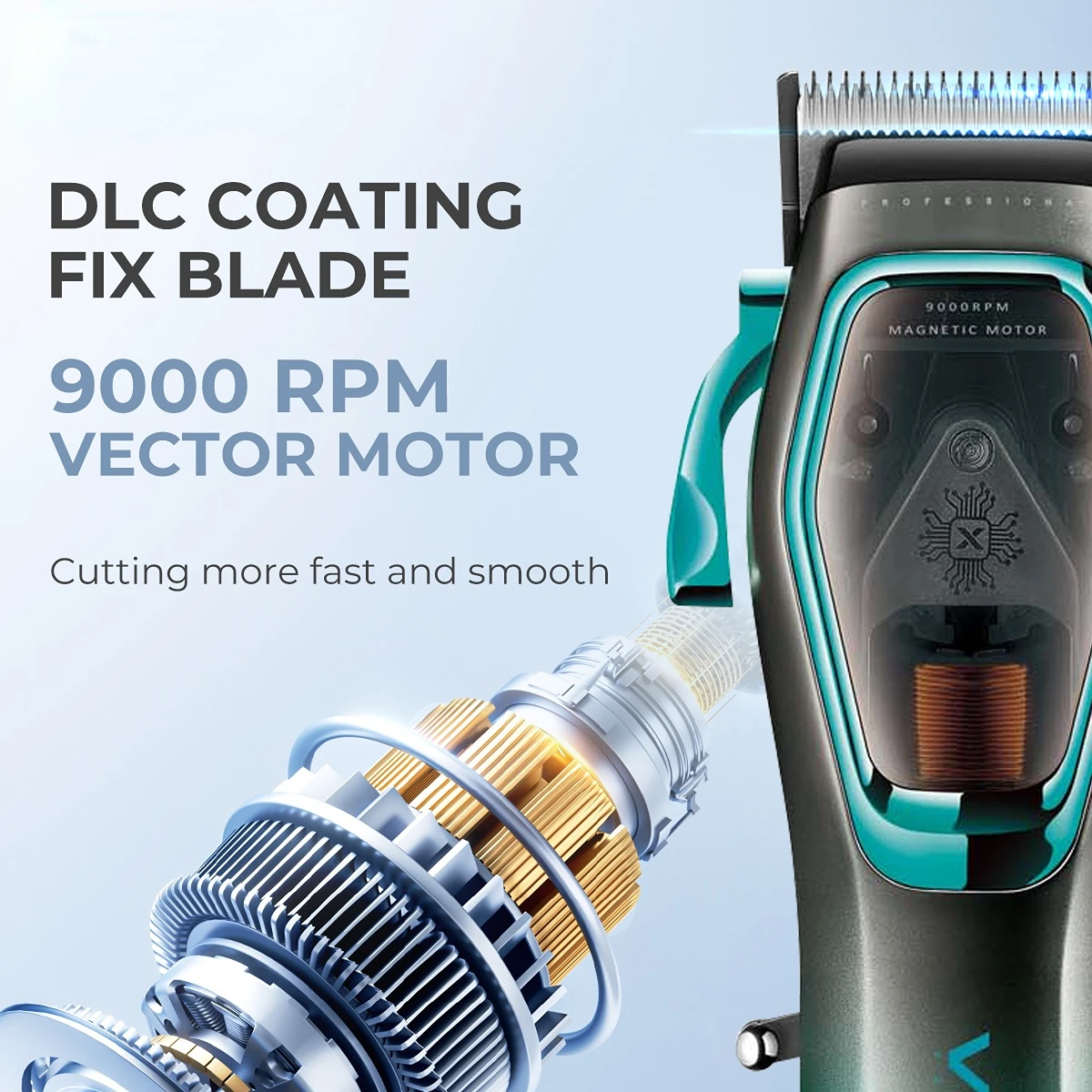 VGR Hair Clipper Electric Hair Trimmer Rechargeable Haircut Machine 9000 RPM Hair Clipper Digital Display Trimmer for Men V-674