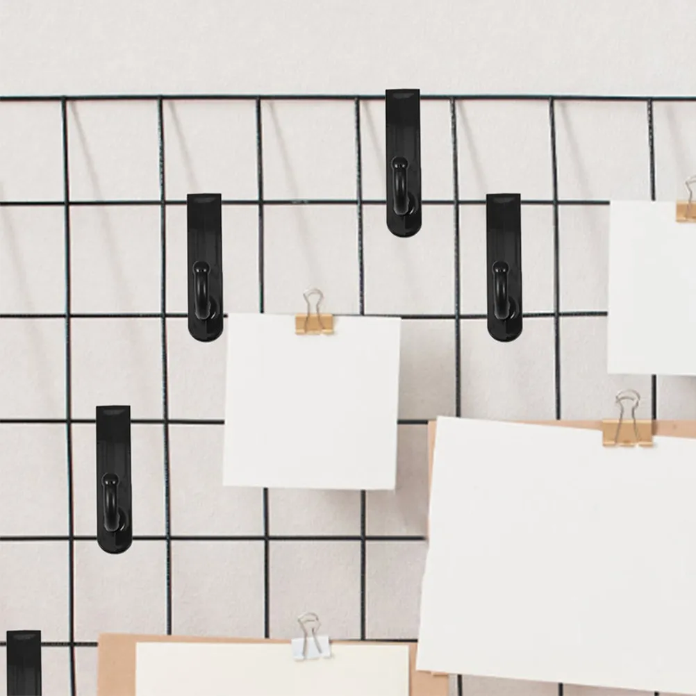 10Pcs ABS Pegboard Hooks Heavy Duty Grid Wall Hanging Hooks for Office Kitchen Bathroom Organization Non-Damaging Easy Install