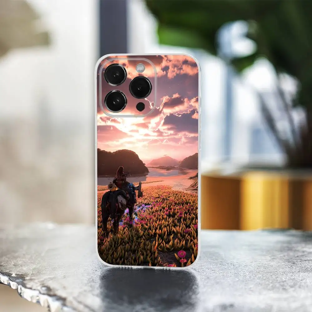 حافظة هاتف Game H-Horizon Z-Zero D-Dawn لهاتف iPhone 16,15,14,13,12,11 Pro,Max,Plus,X,XS,XR,SE,غطاء ناعم شفاف صغير