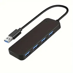 USB 3.0 Hub, 4-Port USB Hub USB Splitter USB Expander For Laptop, Xbox, Flash Drive, HDD, Console, Printer, Camera,Keyborad