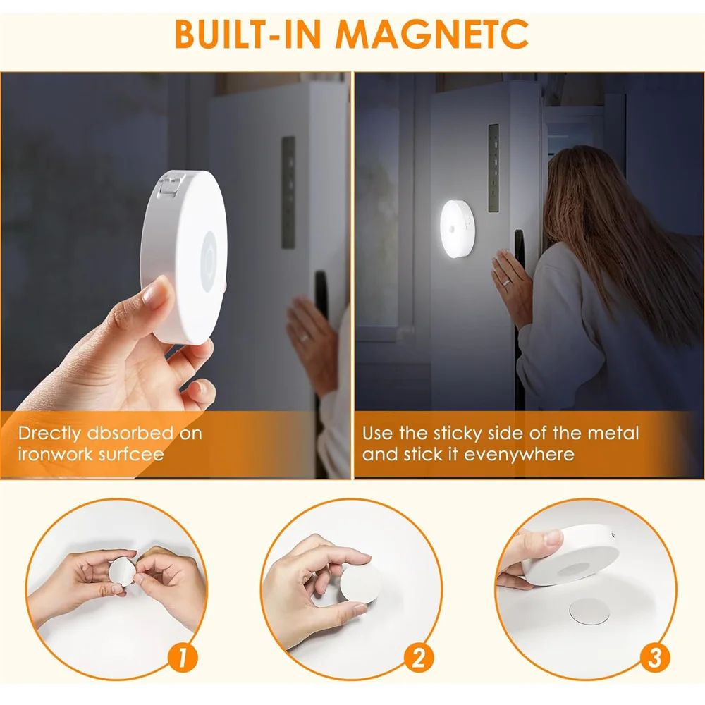 USB Rechargeable LED Closet Light, 85mm, Timer and Remote Controller, Home Emergency Night Lamp for Study,Bedroom,Steps, Steps