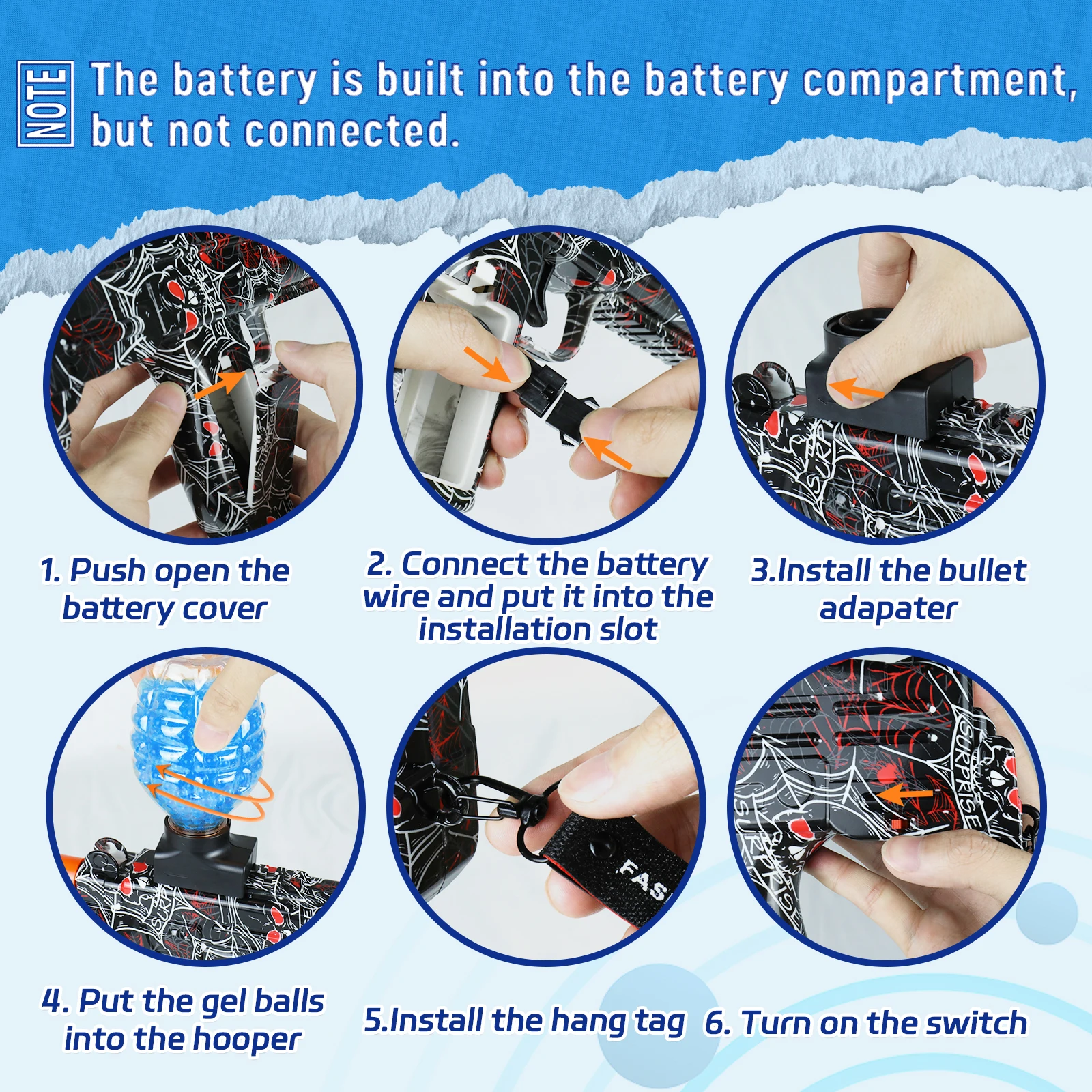 High-Speed UZI Electric Ball Blaster - Fun for Kids and Adults, Ideal Gift for Outdoor Game Parties（No water bombs）