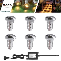 QACA 6-Pack lampade da ponte a LED, luci per scale a LED DC12V, LED IP65 con trasformatore per l'illuminazione del ponte del percorso del giardino In/esterno