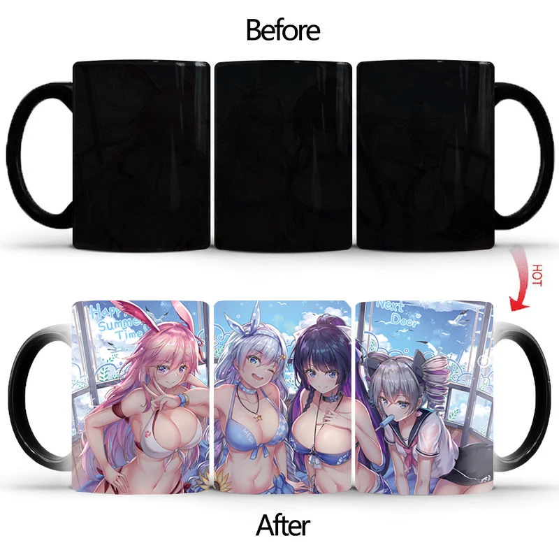 

Hot Sale Kawaii Rabbit Girl Cup BSKT-003 Mug Color Change Cups Original Mugs Discoloration Coffee Mug Anime Personalized Gifts