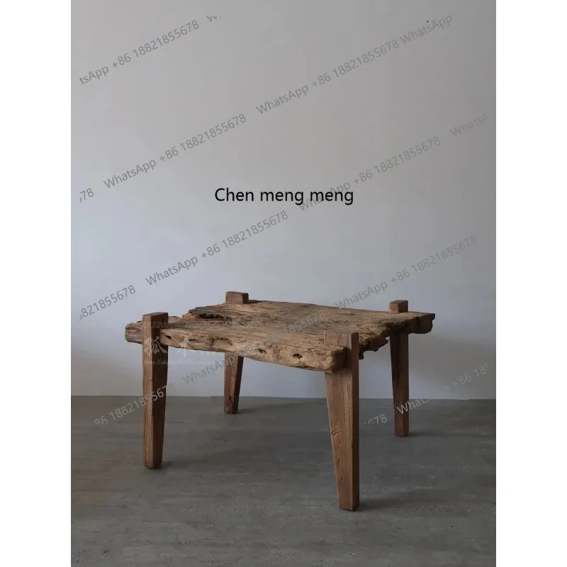 a17 Weathered natural texture coffee table wabi sand wind retro special-shaped dining table dual-purpose living room B & B