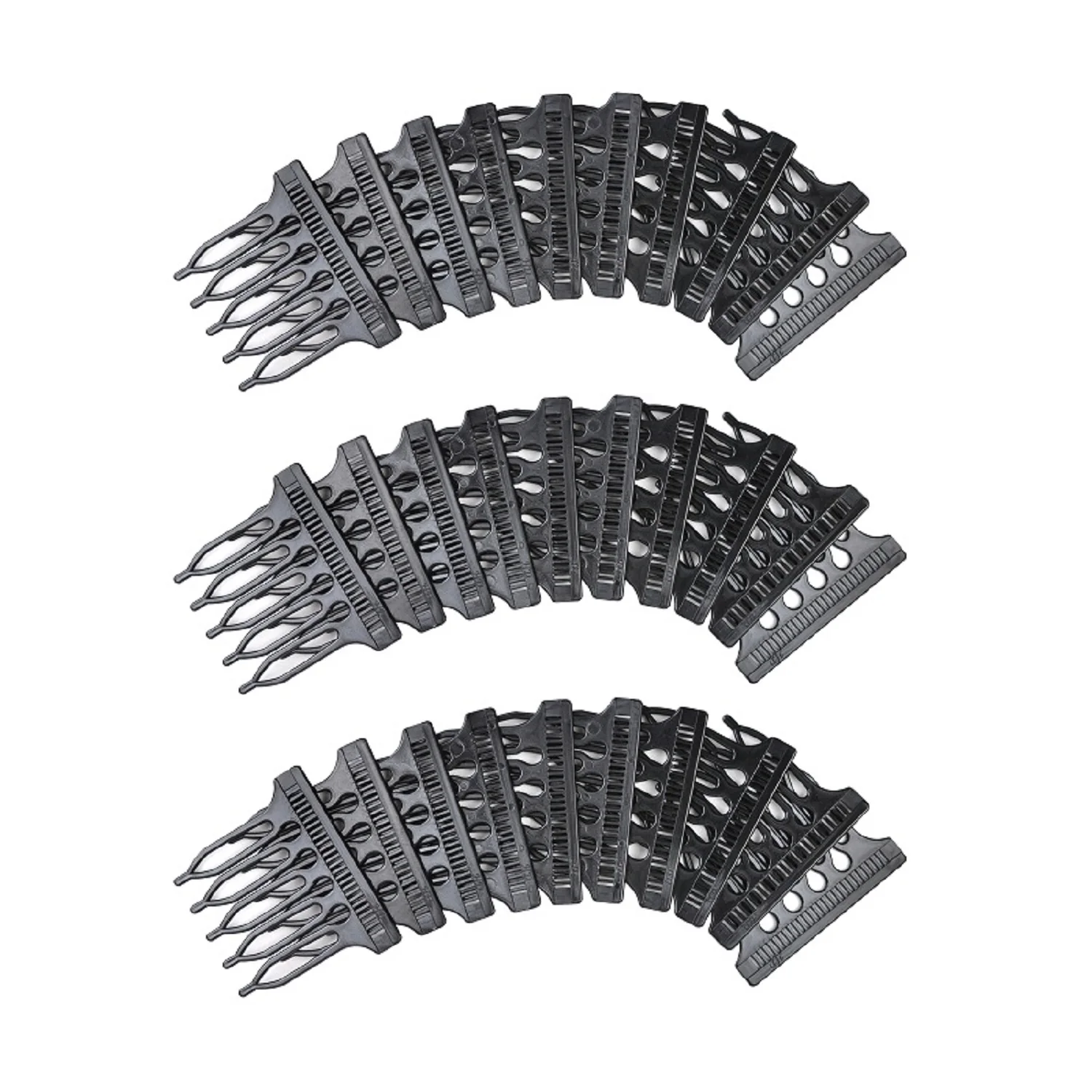 30 Pcs clip di plastica nera pettini per parrucche pettini per capelli a 5 denti per parrucche in pizzo Cap Making parrucche accessori strumenti per lo Styling