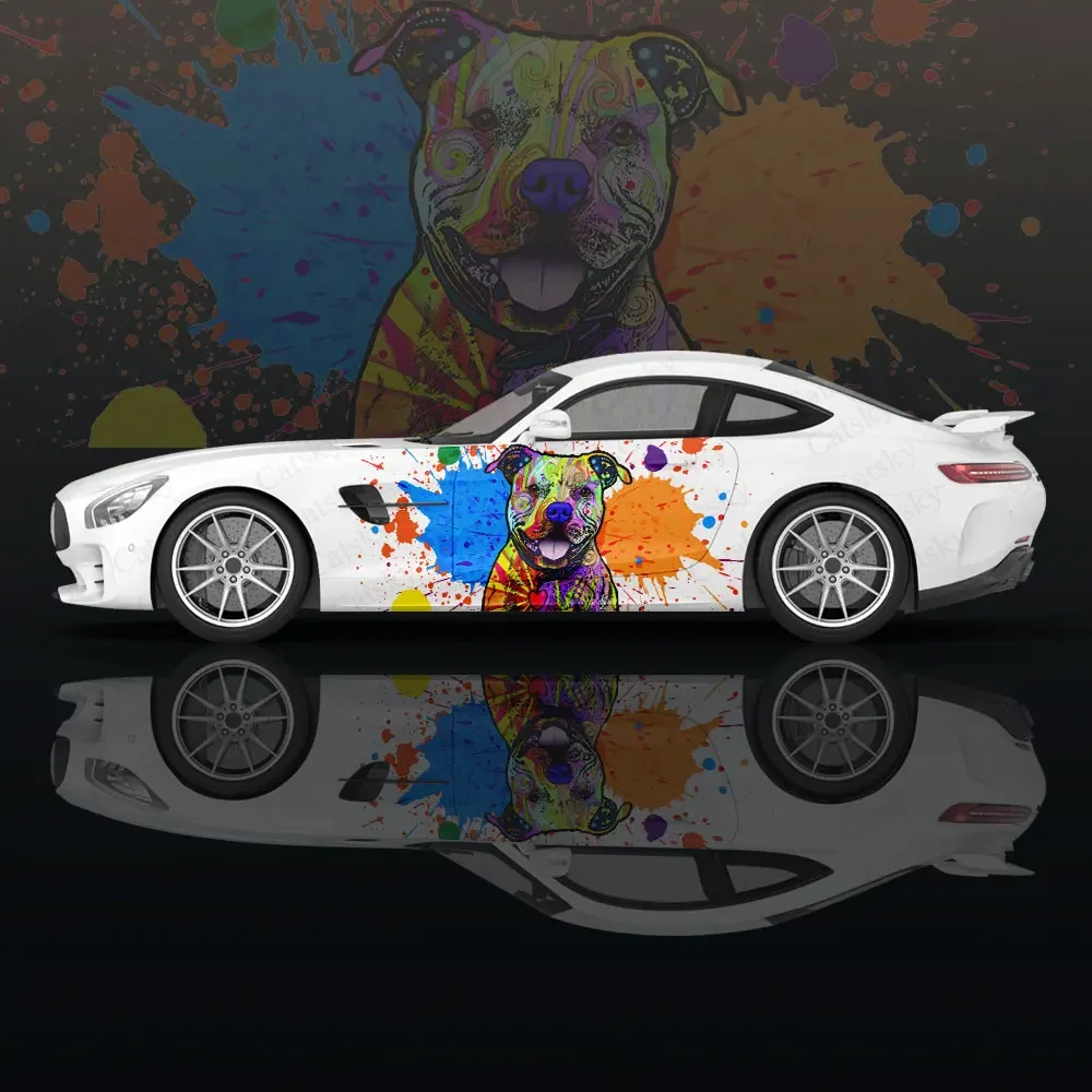 

Colorful Puppy Dog Car Body Stickers Itasha Vinyl Car Side Decal Sticker Car Body Sticker Car Decor Stickers