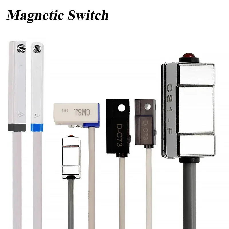 HLH CMSG/DMSG/H/J/E/G Pneumatic Cylinder Magnetic Switch  D-A73/C73/A93/Z93 Magnetic Electronic Reed Tube Sensor CS1-U/F/G/J