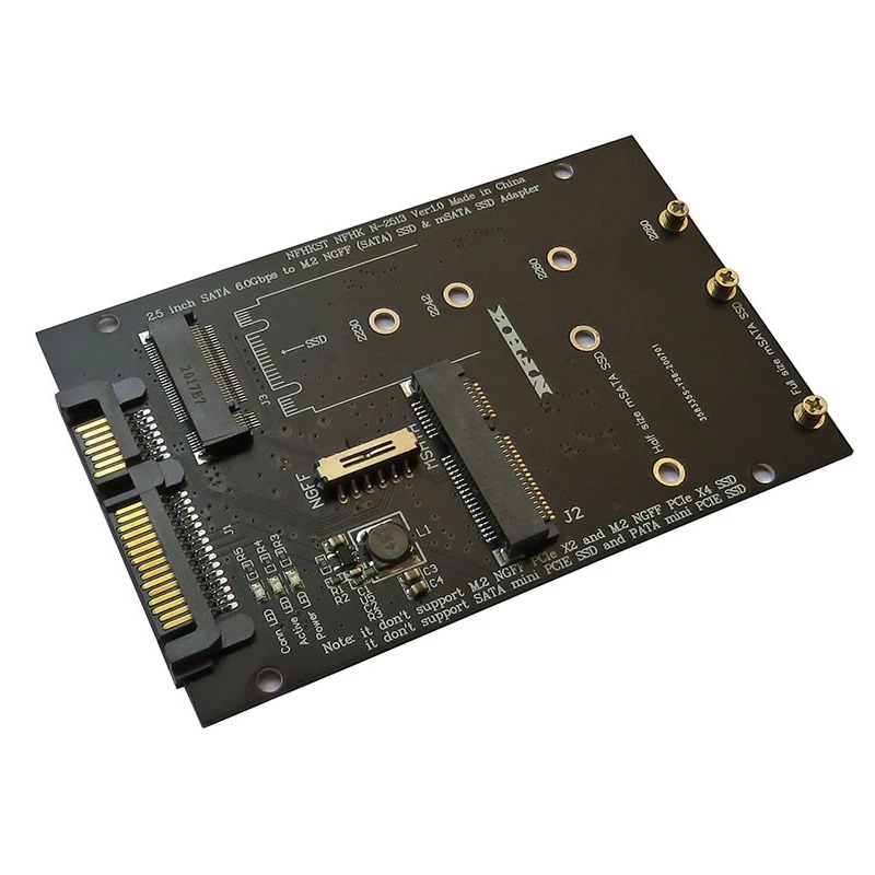 mSATA to SATA Adapter SSD M2 to SATA Adapter SATA M.2 NGFF mSATA SSD to SATA3.0 2.5 Adapter M.2 mSATA SSD Riser Board For Laptop