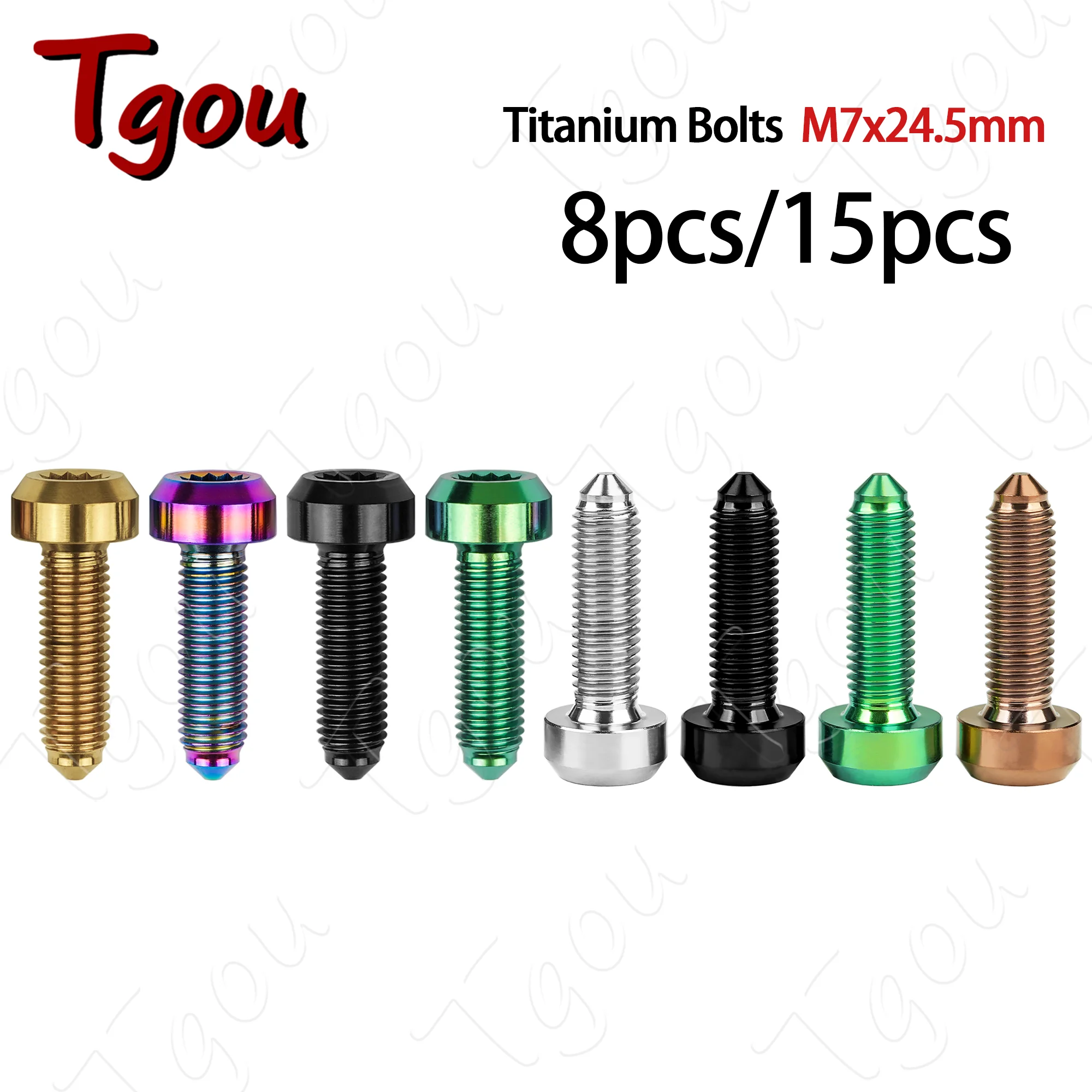 

Tgou Titanium Bolt M7x24.5mm 12 Angle Head 6.4mm Fasteners for Motorcycle/Automotive Split Rim Applications 8pcs/15pcs