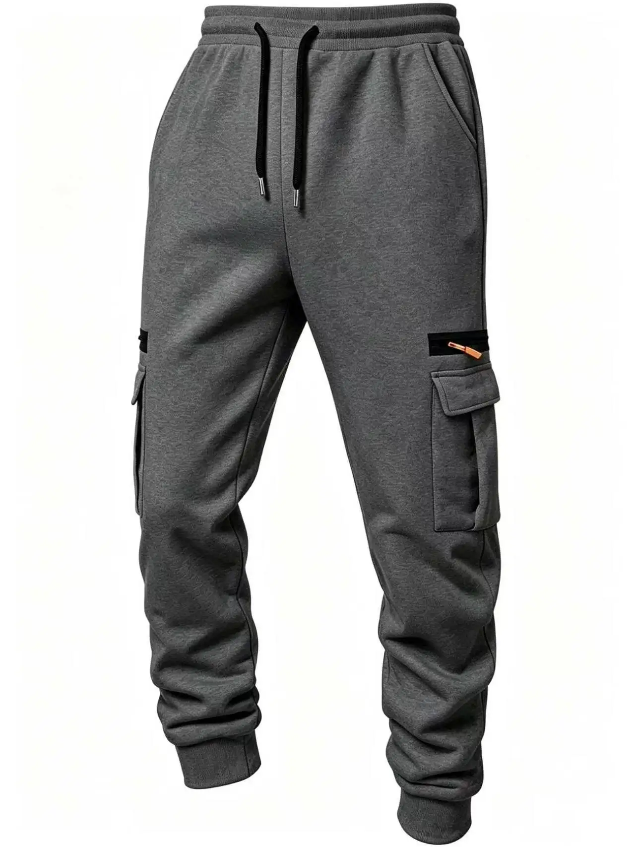 Neue Herren-Sweatpants, gerade geschnitten, Jogginghose für Sport und Streetwear, locker geschnittene, übergroße Hose mit Kordelzug, lange Herrenhose mit mehreren Taschen – Detail 13