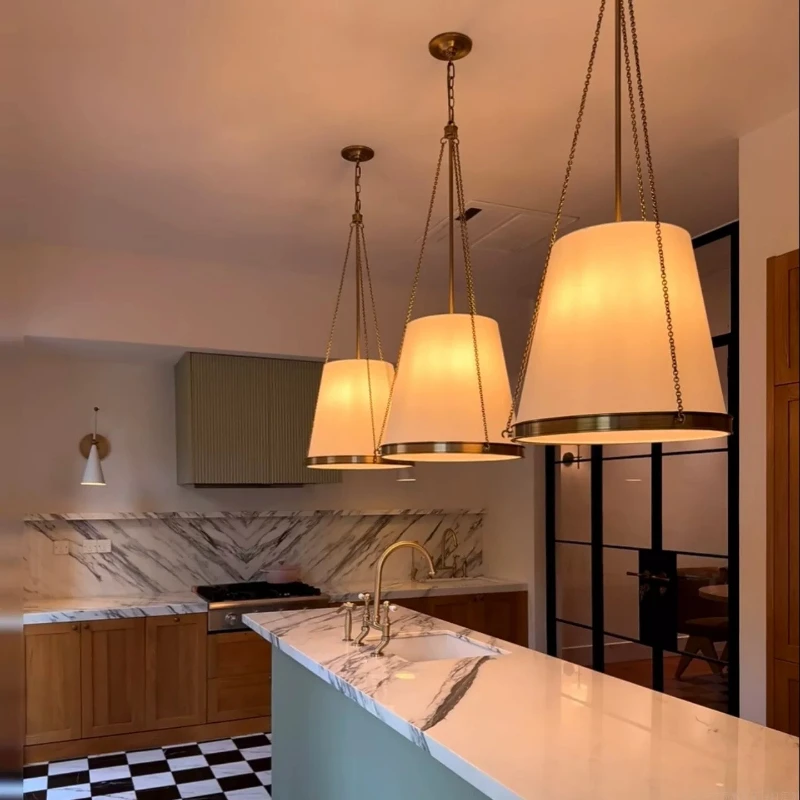 Modern American Cabinet Chandelier Transparent Lampshade Creative Studio Bar Desk Lamp Island Designer Retro Restaurant Lamp