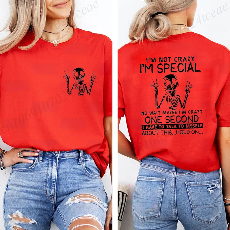 I'm Not Crazy I'm Special T Shirt for Women Summer Short Sleeve Tee tops Funny Print Graphic Y2k Tops Gift Female Crazy Clothing