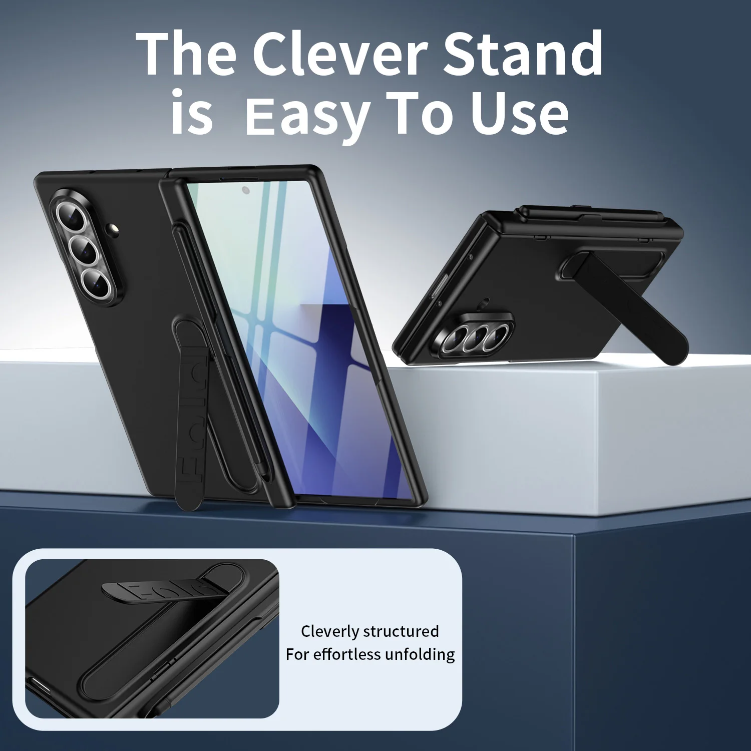 حافظة لهاتف سامسونج جالاكسي Z Fold3 4 5 6 7 مع قلم S وواقي شاشة غير مرئي قابل للطي ومفصلات حماية للهاتف غطاء كامل