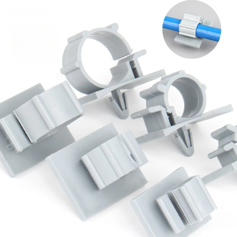 PTS Series Grey Nylon Plug-in Two Positions Adjustable PC Board Cable Clip Aircraft Head Fixed Wire Harness Cord Clamp