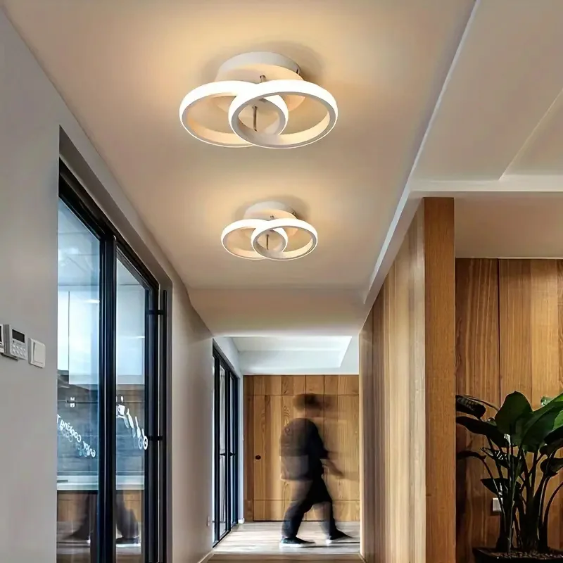 Modern Baked Enamel Finish LED Ceiling Lamp 3 Color Temperature Corridor Lights Balcony Lamps Bedroom Living Room 110V-240V