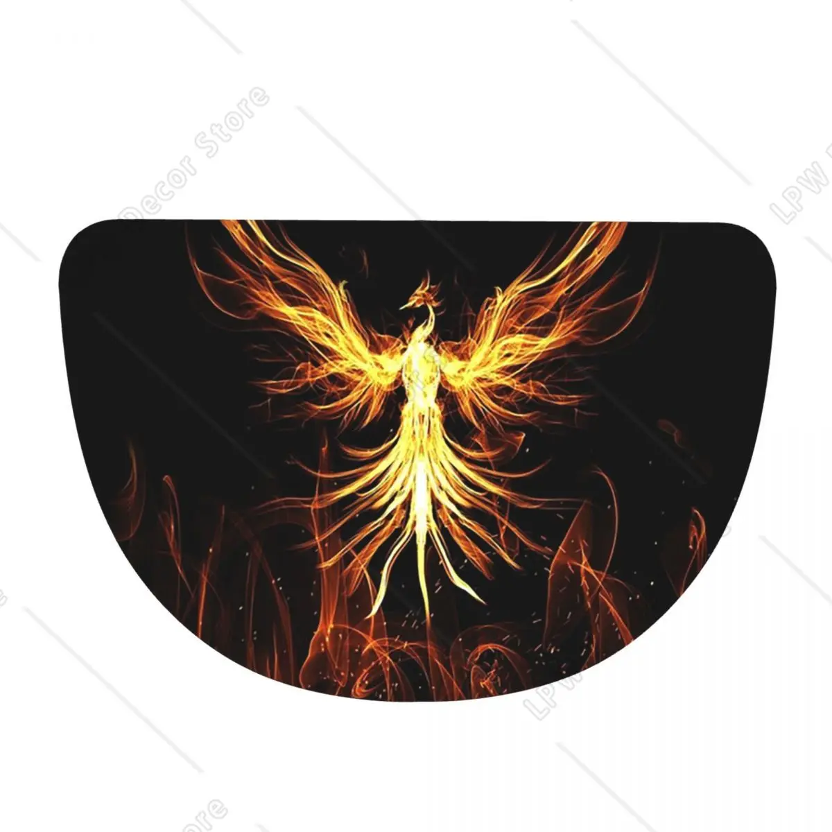 Majestic Phoenix Bird Soft Flannel Half Round Doormat Non Slip Bathroom Mat Absorbent Floor Carpet for Garage
