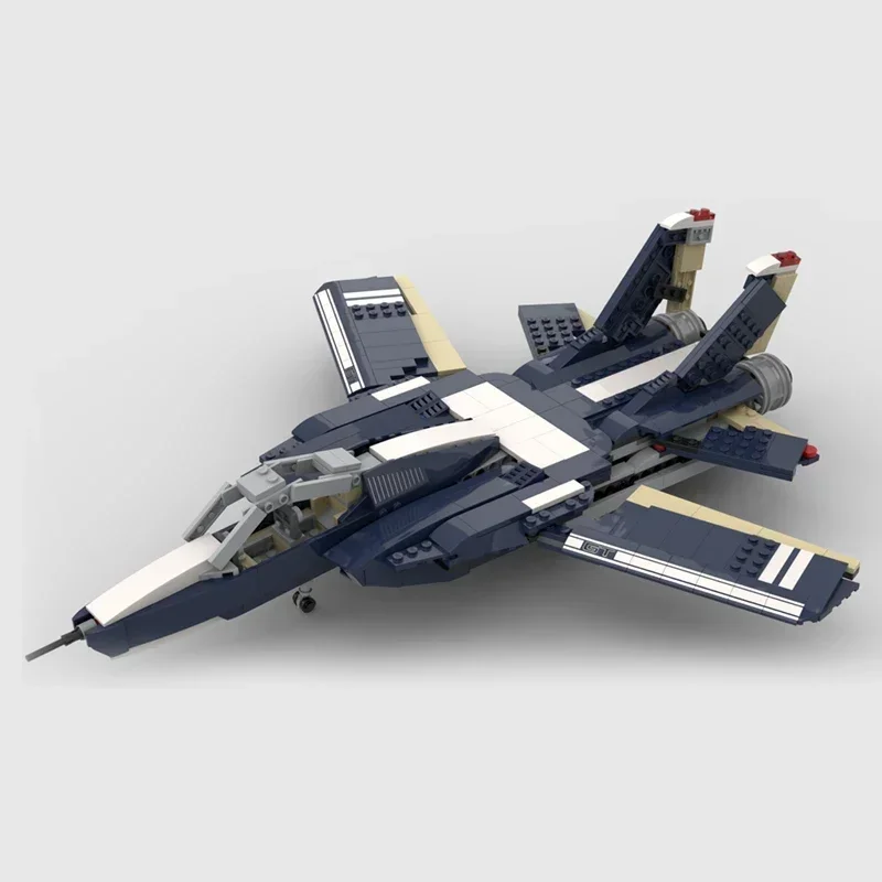 Serie militare modello Moc Building Bricks F-14 Tomcat Fighter Technology blocchi modulari regali giocattoli di natale set fai da te assemblaggio