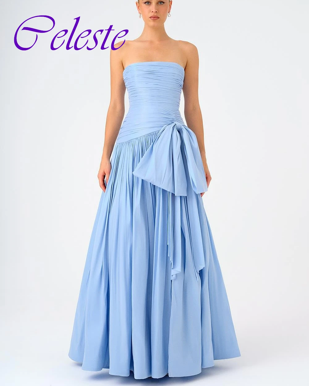 Customized Graceful Jersey Strapless A-Line Evening Dress Classic Sleeveless Prom Dresses Sexy Backless Special Occasion Gowns
