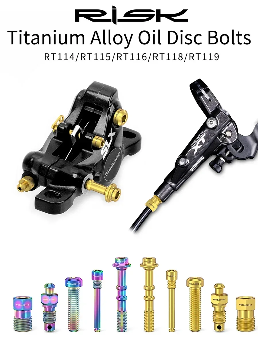 AliExpress RISK Risk Titanium Alloy Bolt Kit for XT M800 Oil Disc Brake Fixing, M4 Bicycle Brake Plug, M8 Compression Nut, Bicycle Screw Bolts
