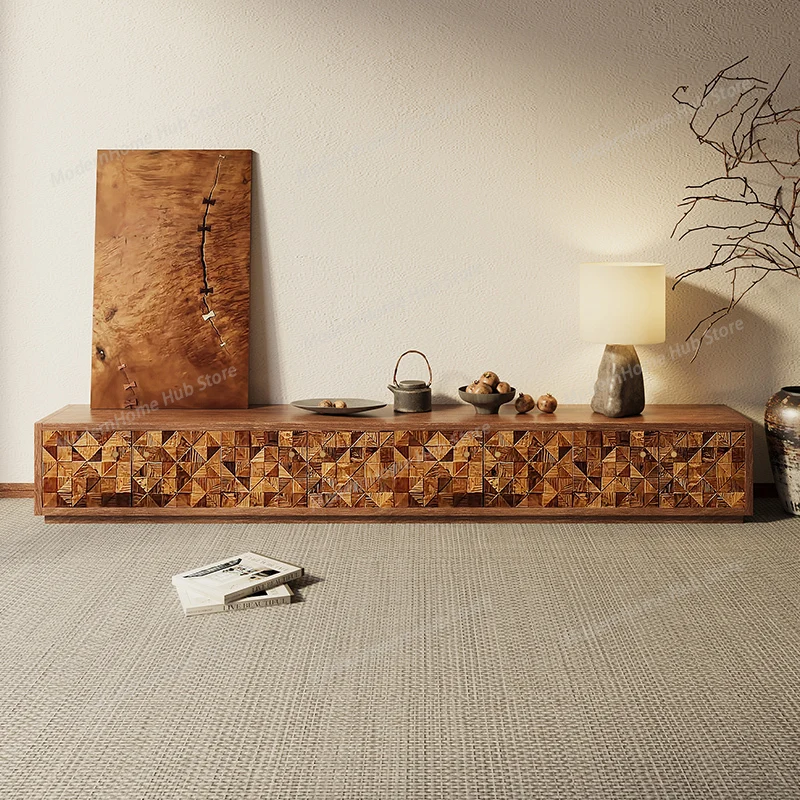 Creative Hotel Elm TV Cabinet Japanese Style Universal Designer Tv Table Nordic Wood Floor Fernsehen Tisch Furniture Home