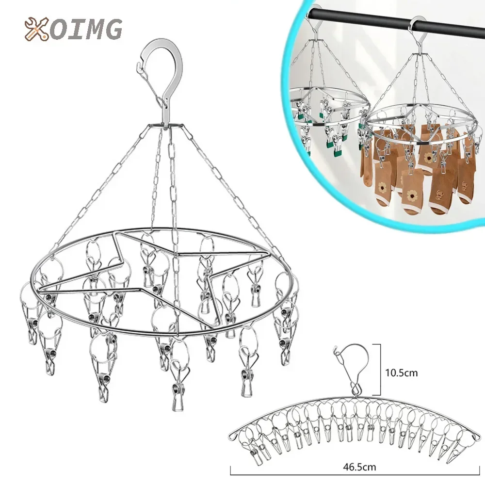 OIMG 20 Clips Folding Clothes Dryer Hanger Windproof Socks Underwear Drying Rack Household Children Adults Laundry Rack Storage