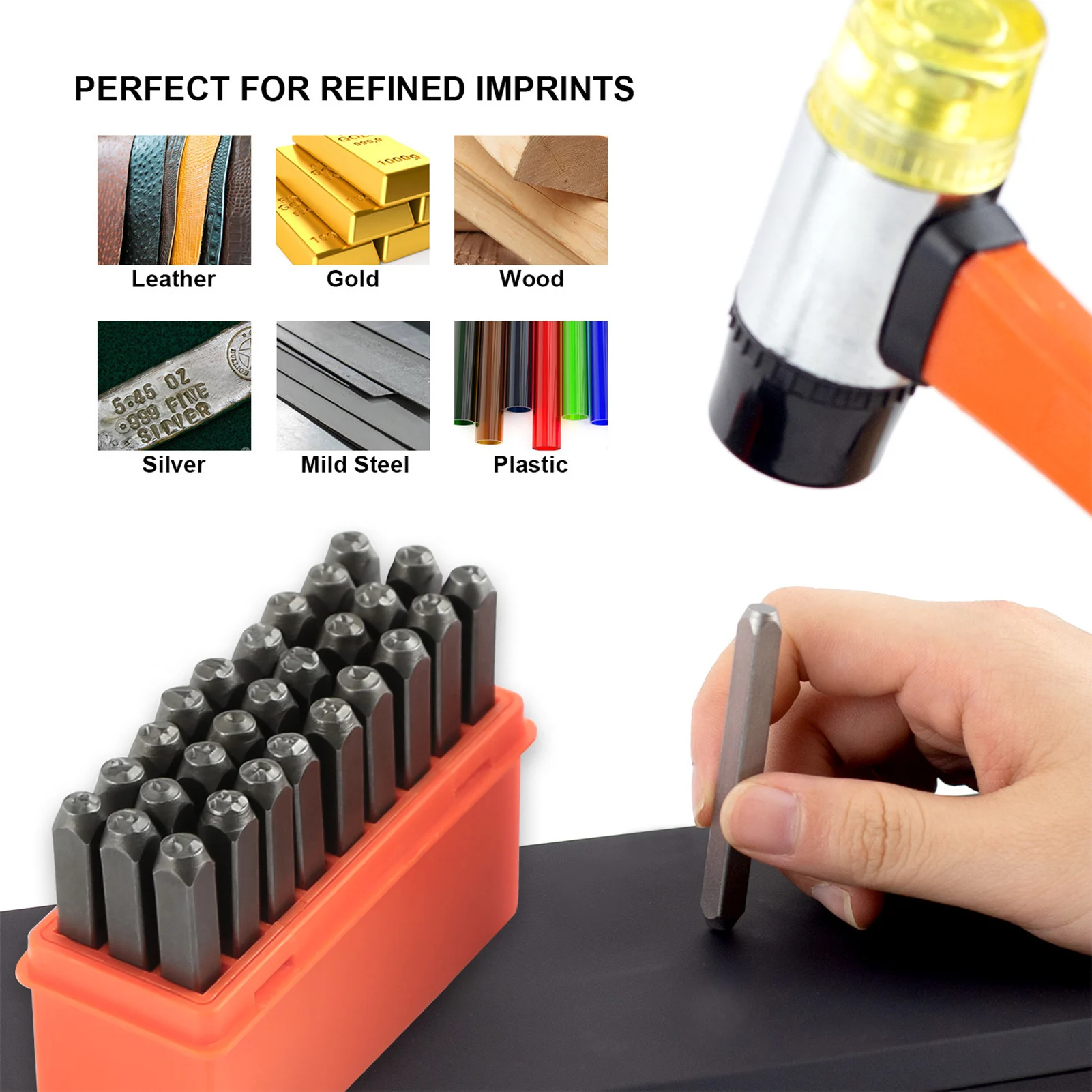 

2-8mm English letter Steel Stamps Metal Stamping Punch Set Engraving punching Imprinting Tools for Aluminum Tin Copper Brass